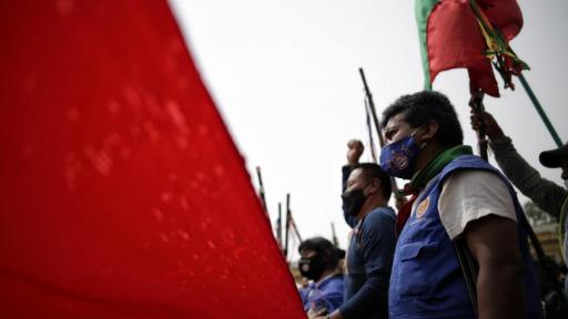 Protestas comunidades indígenas norte del Cauca en Bogotá