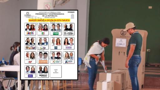 Registraduría presenta el tarjetón para las presidenciales del 31 de mayo
