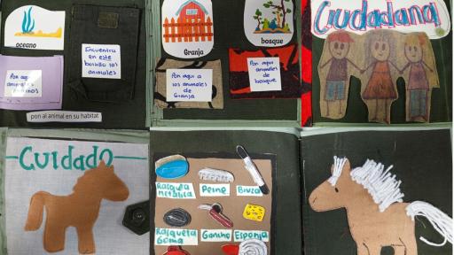 Uniformes de la Policía Nacional se convierten en libros sensoriales para niños