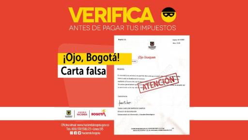 Cartas falsas en Bogotá: la Secretaría de Hacienda advierte sobre estafas a contribuyentes
