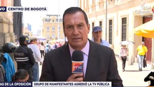 Periodista de RTVC Noticias fue agredido en las manifestaciones de la oposición