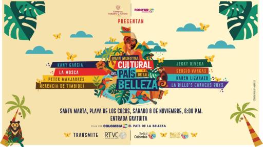 Inscríbete gratis a la Gran Muestra Cultural del País de la Belleza en Santa Marta