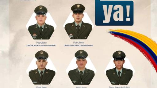 Secuestro de cinco patrulleros en Santander 