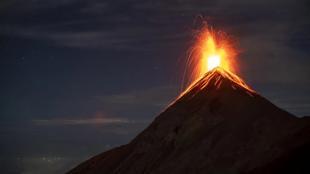 Volcán de Fuego en Guatemala