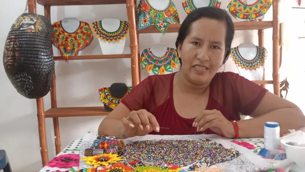 Artesanías de Colombia | Bisutería con pepas de mostacilla en Putumayo