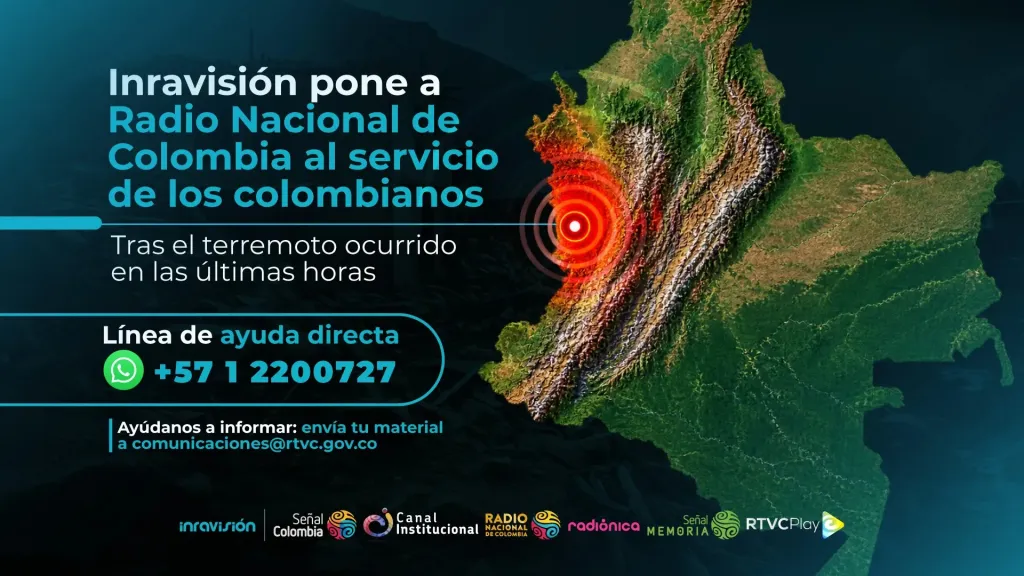 Radio Nacional pone sus 74 frecuencias al servicio ciudadano tras el terremoto en Colombia