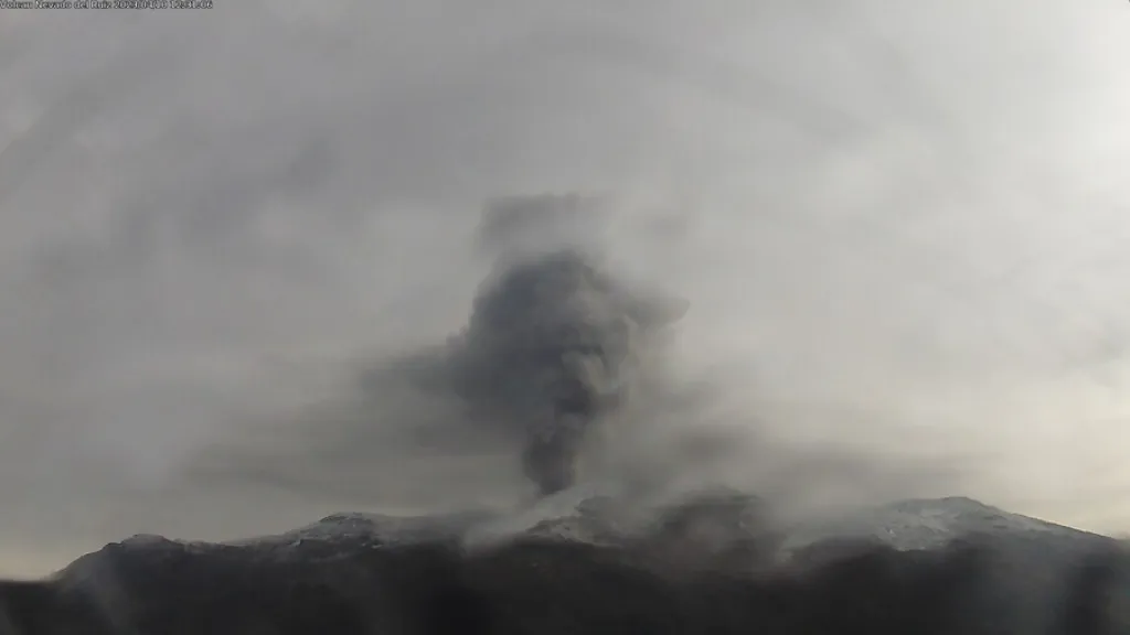 Volcán Nevado del Ruiz: ceniza llegó al Tolima 