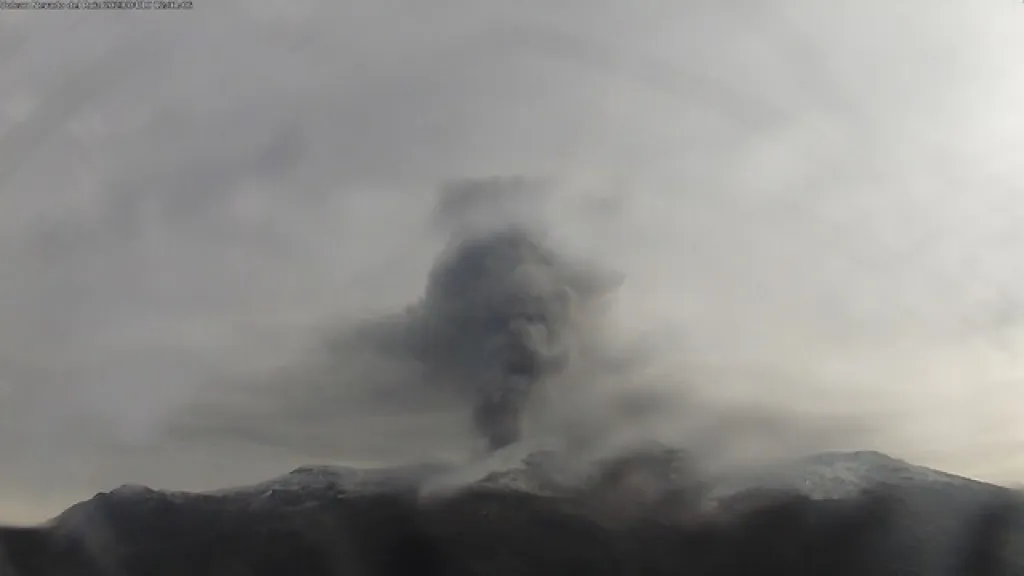 Situación Nevado del Ruiz hoy, sigue la expulsión de ceniza