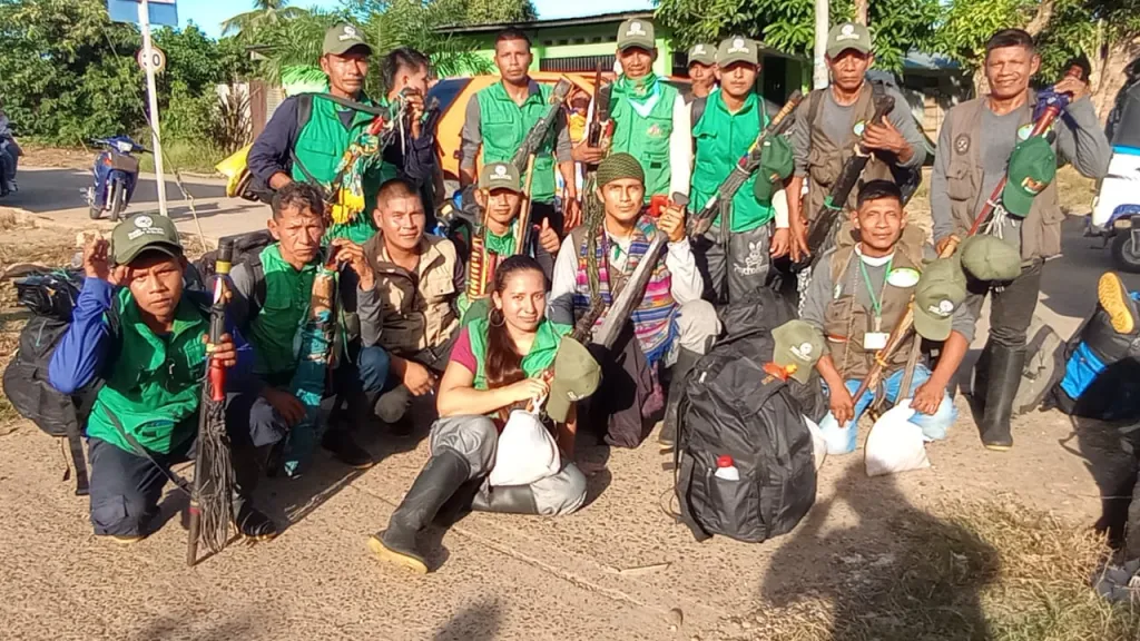 Recibimiento Guardía indígena que rescató a niños en Leguízamo 