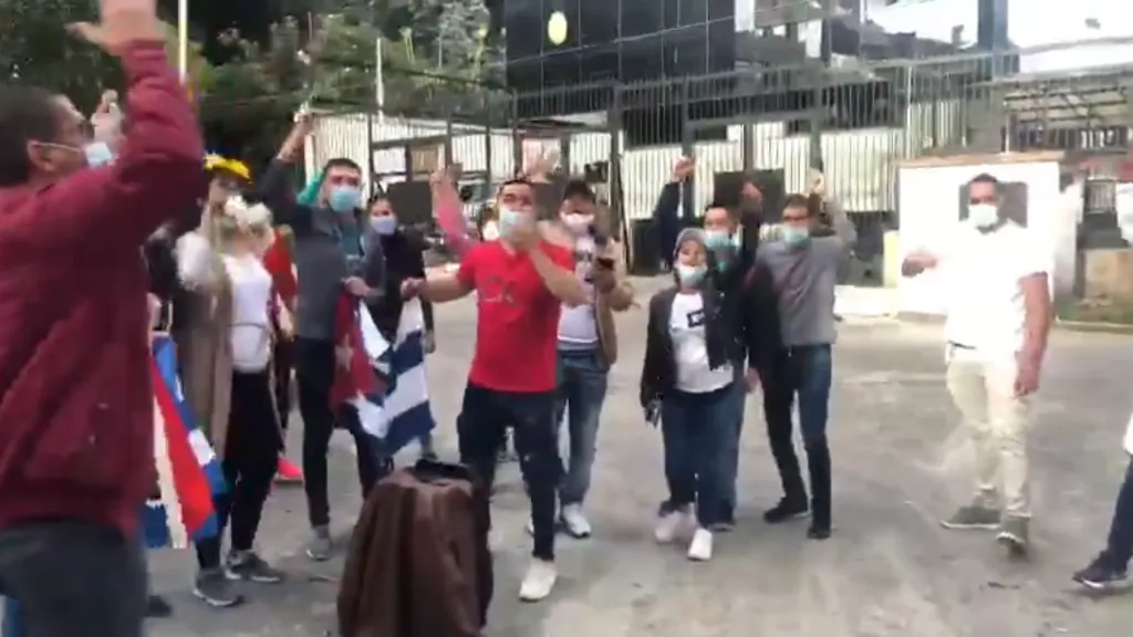 Protestas de cubanos en Colombia