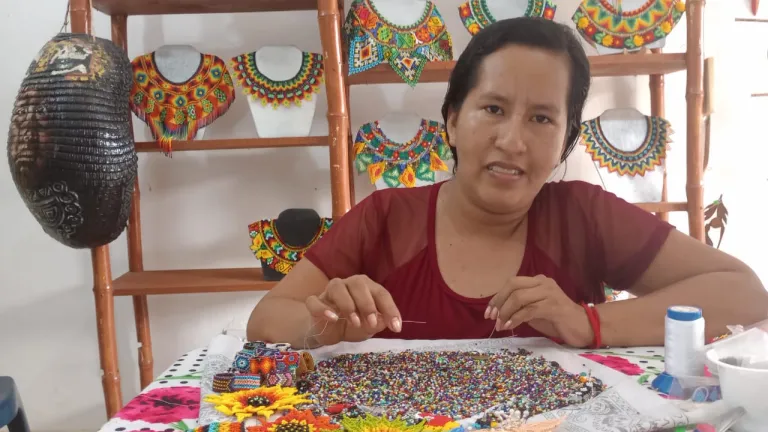 Artesanías de Colombia | Bisutería con pepas de mostacilla en Putumayo