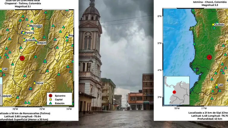 Reporte de temblor hoy en Colombia con sismos registrados en Chaparral, Tolima, e Istmina, Chocó.