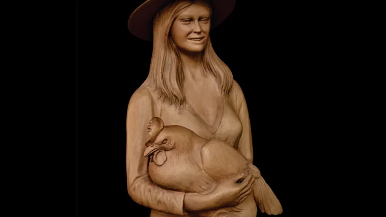 Campesina con gallina, obra de Pedro Vargas