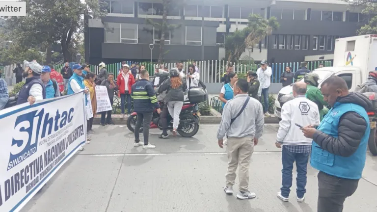 Protestas sindicatos DIAN en Bogotá 