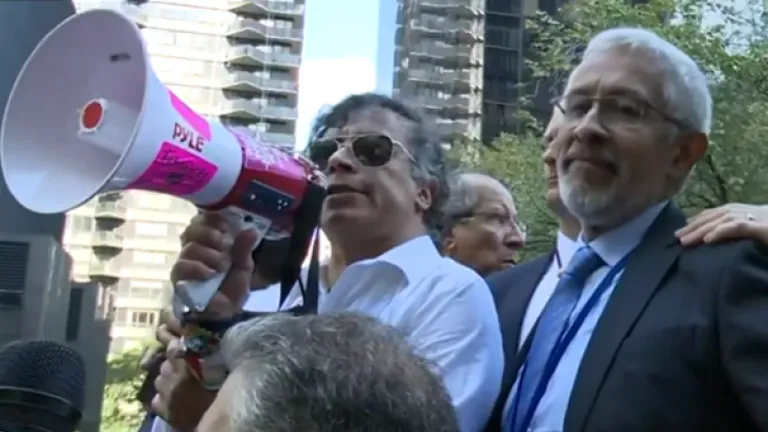 Presidente Petro en Times Square, Nueva York 