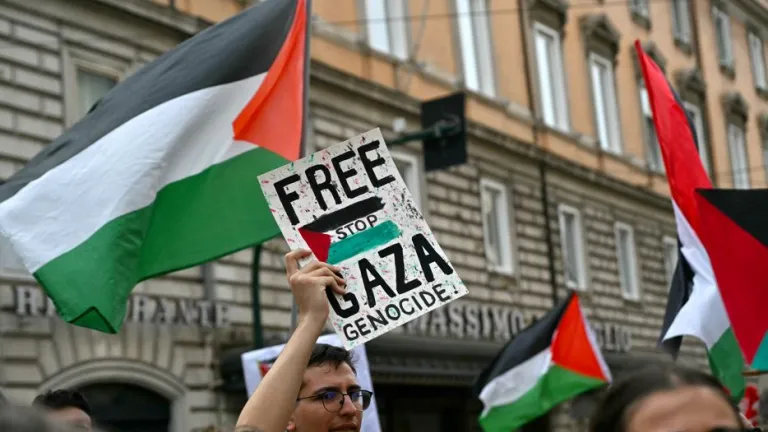 Manifestaciones en Italia en contra del genocidio en Gaza 