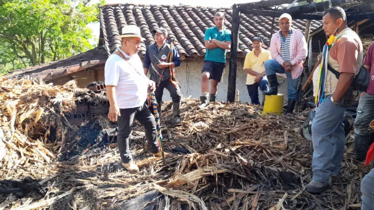 Incendios en trapiches indígenas dejan más de 20 familias afectadas en Riosucio, Caldas
