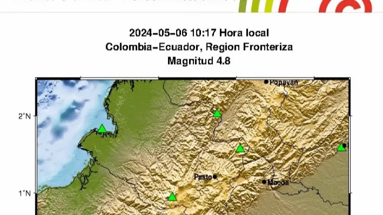 Sismos en frontera entre Colombia y Ecuador: magnitud 