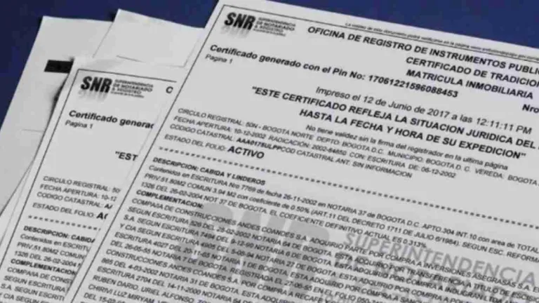 Certificado de Tradición y Libertad