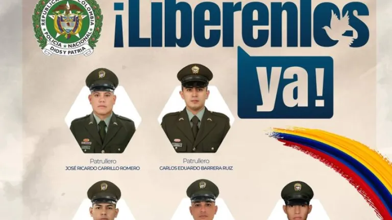 Secuestro de cinco patrulleros en Santander 