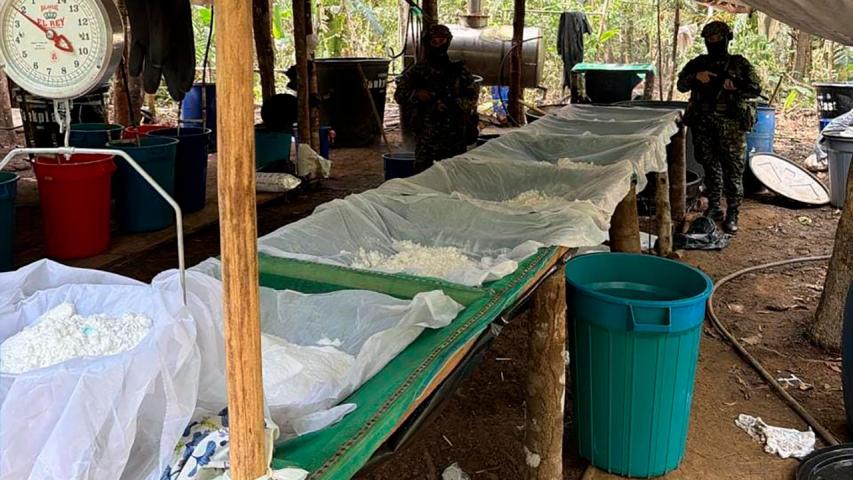 Destrucción de laboratorio e incautación de cocaína en Guaviare